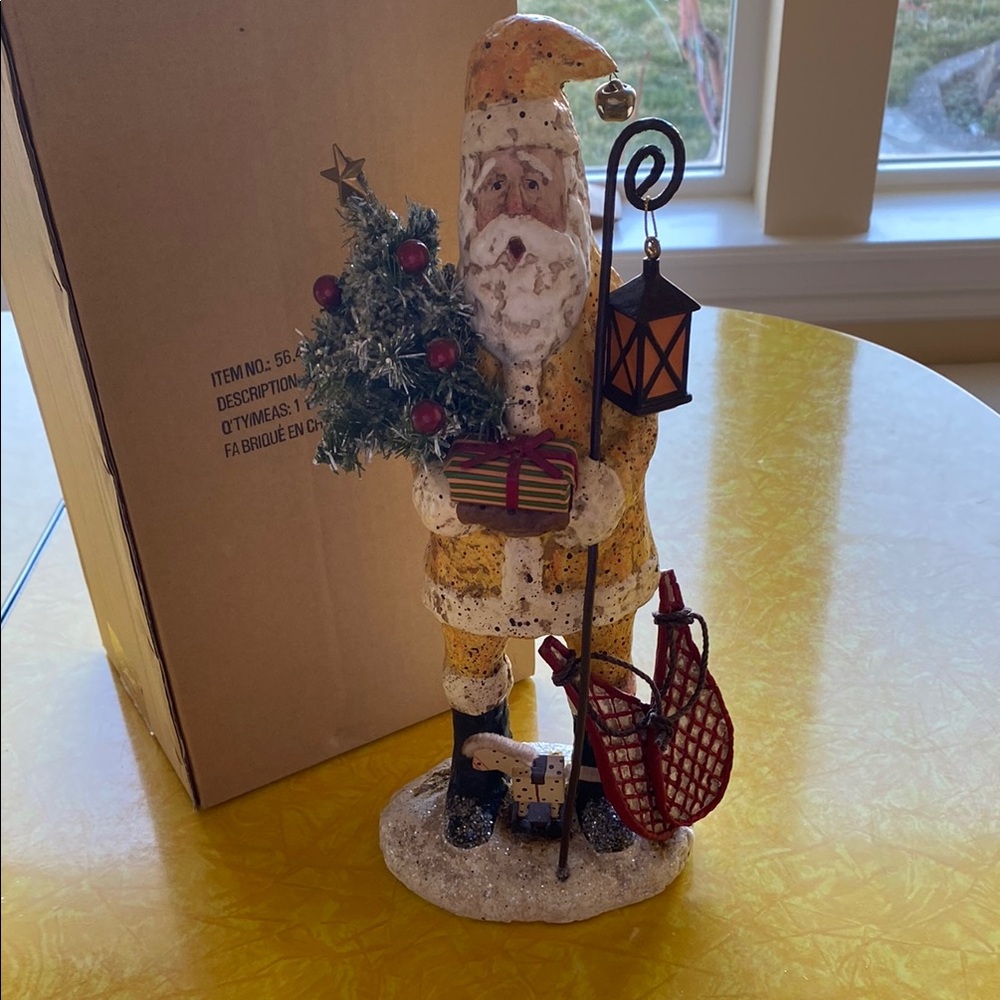 Dept 56 Festive Santa Claus Holiday Figurine - Gold and Red